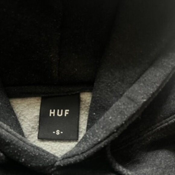 HUF x Thrasher Collab Hoodie Skate Vintage Small Gray Worldwide Streetwear Y2K - Picture 4 of 8